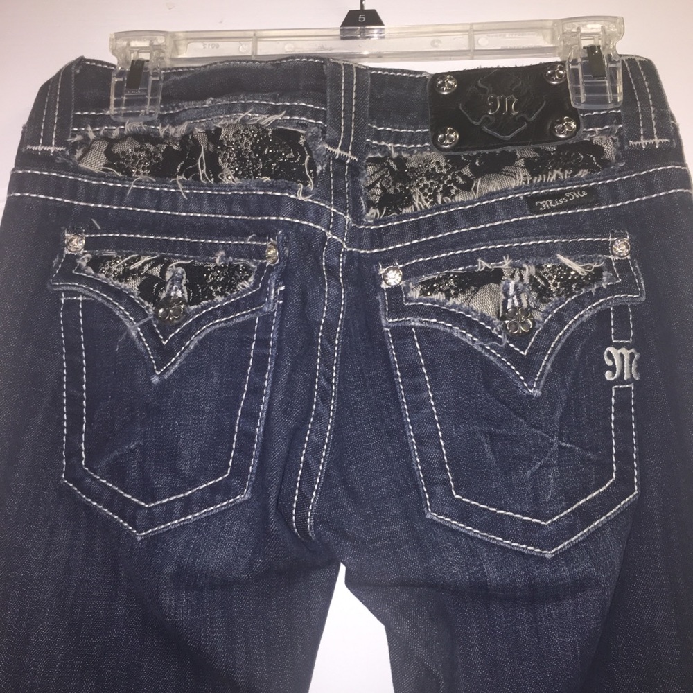 Miss Me Diamond & lace jeans Sz 27